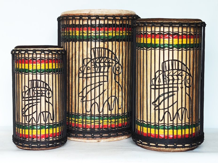 Dunun Basstrommeln Satz - Dundun Set aus Guinea