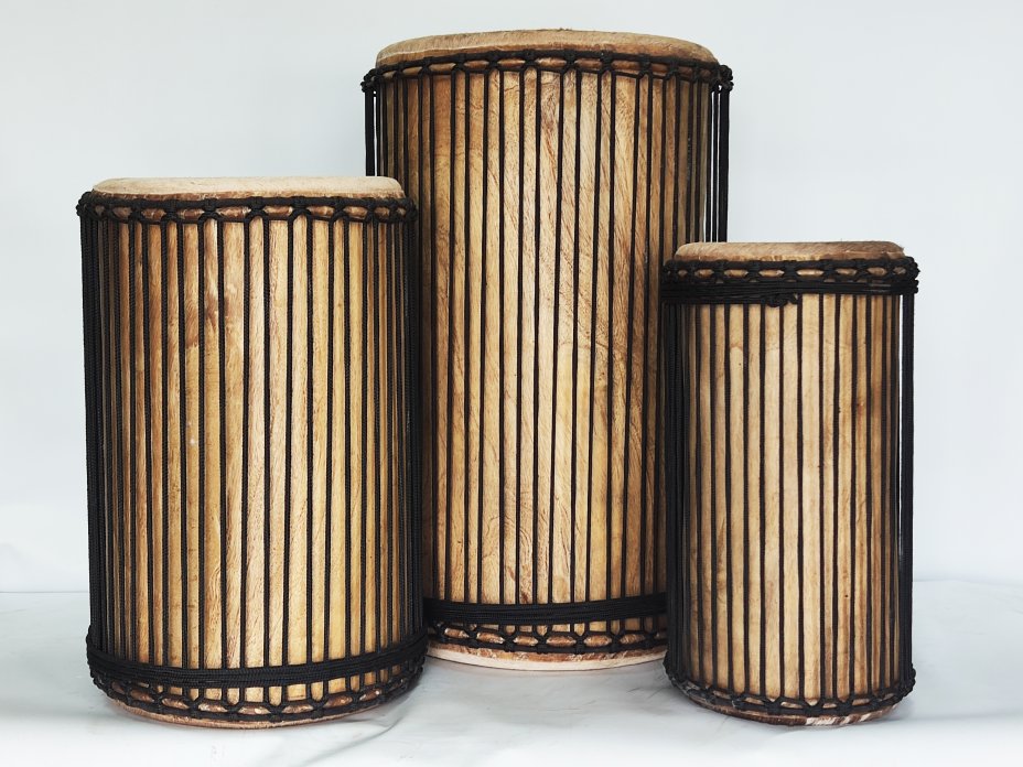Dunun Basstrommeln Satz - Dundun Set aus Guinea