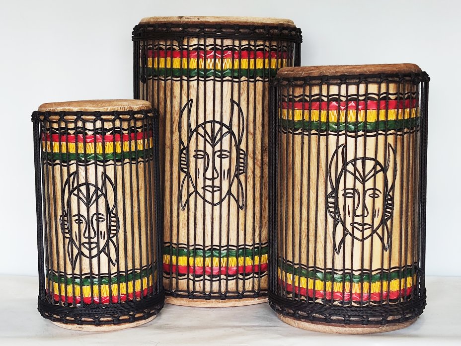 Dunun Basstrommeln Satz - Dundun Set aus Guinea