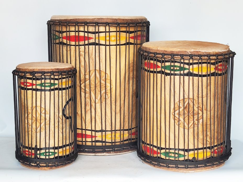 Dunun Basstrommeln Satz - Guinea Dundun Set 6519