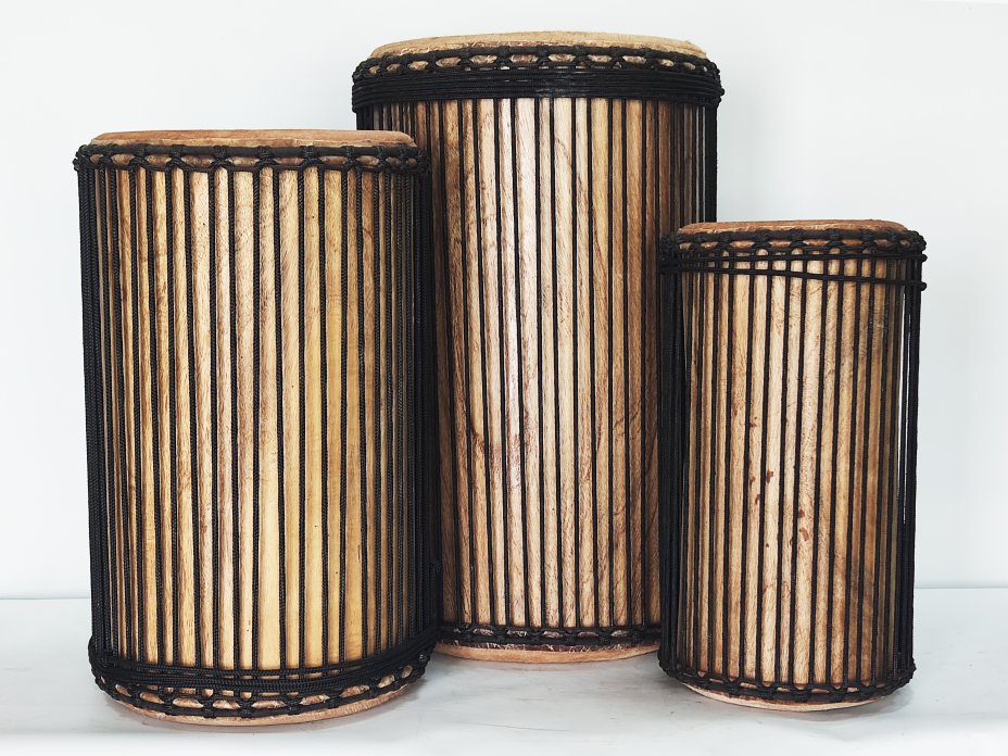 Dunun Basstrommeln Satz - Dundun Set aus Guinea