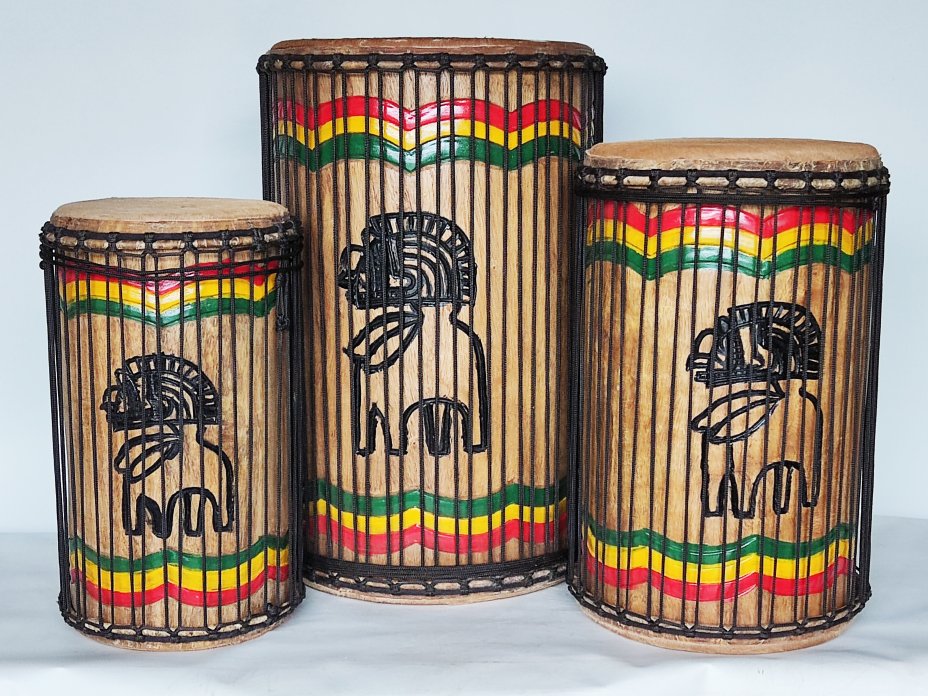 Dunun Basstrommeln Satz - Dundun Set aus Guinea