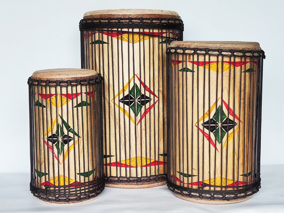 Dunun Basstrommeln Satz - Dundun Set aus Guinea
