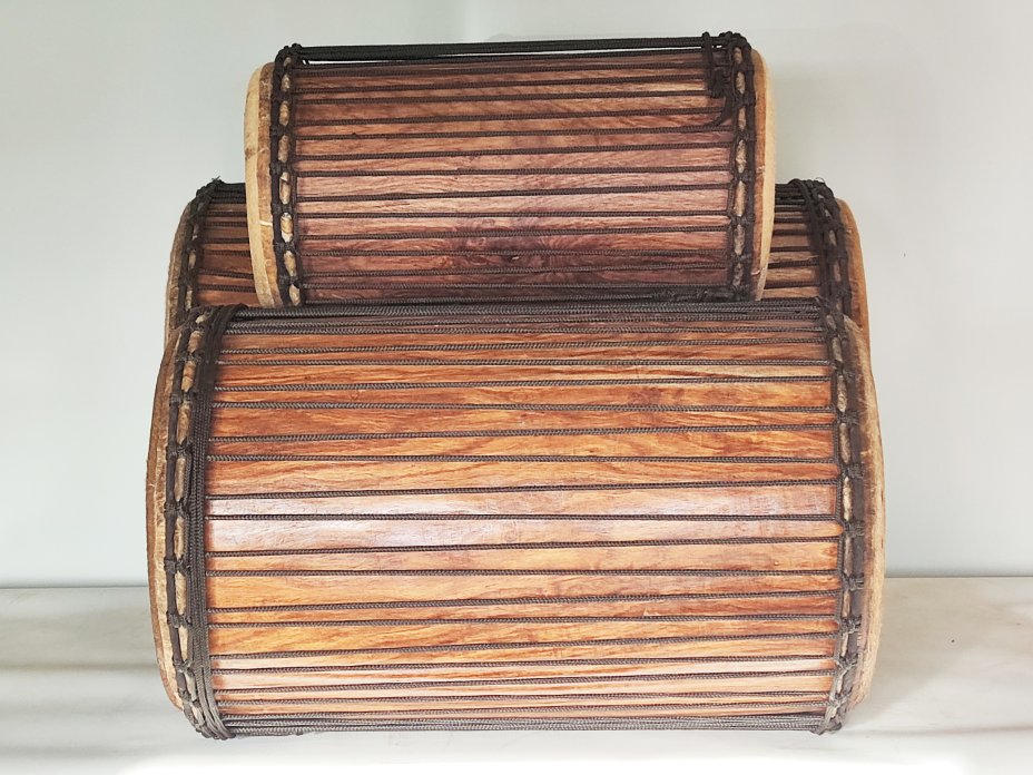 Dunun Basstrommeln Satz - Dundun Set aus Guinea 6661