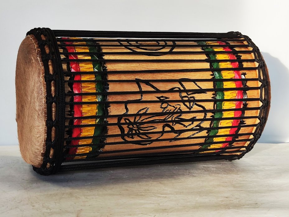 Dunun Basstrommeln - Kenkeni Dundun aus Guinea 4 Reifen Aufbau