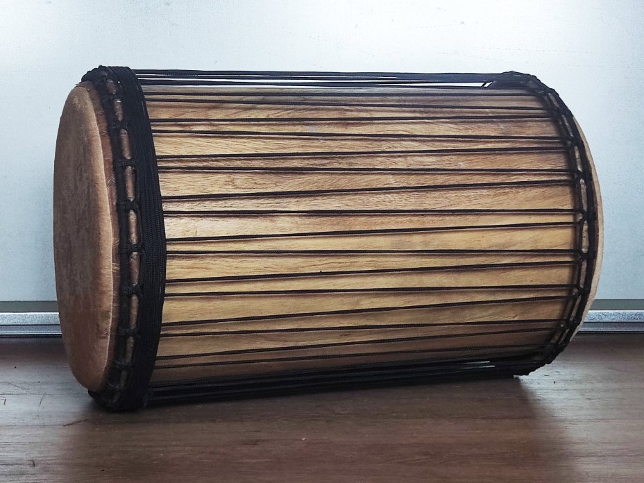 Dunun Basstrommeln - Sangban Dundun aus Guinea 4 Reifen Aufbau