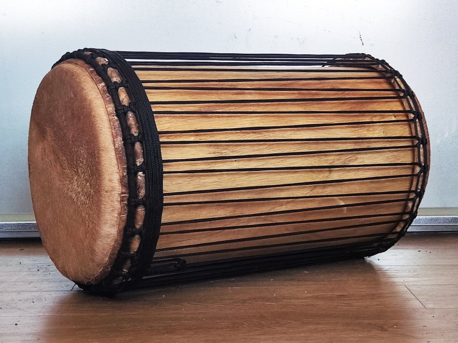Dunun Basstrommeln - Sangban Dundun aus Guinea 4 Reifen Aufbau
