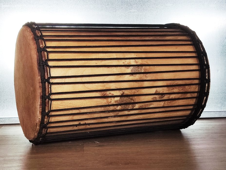 Dunun Basstrommeln - Sangban Dundun aus Guinea 4 Reifen Aufbau