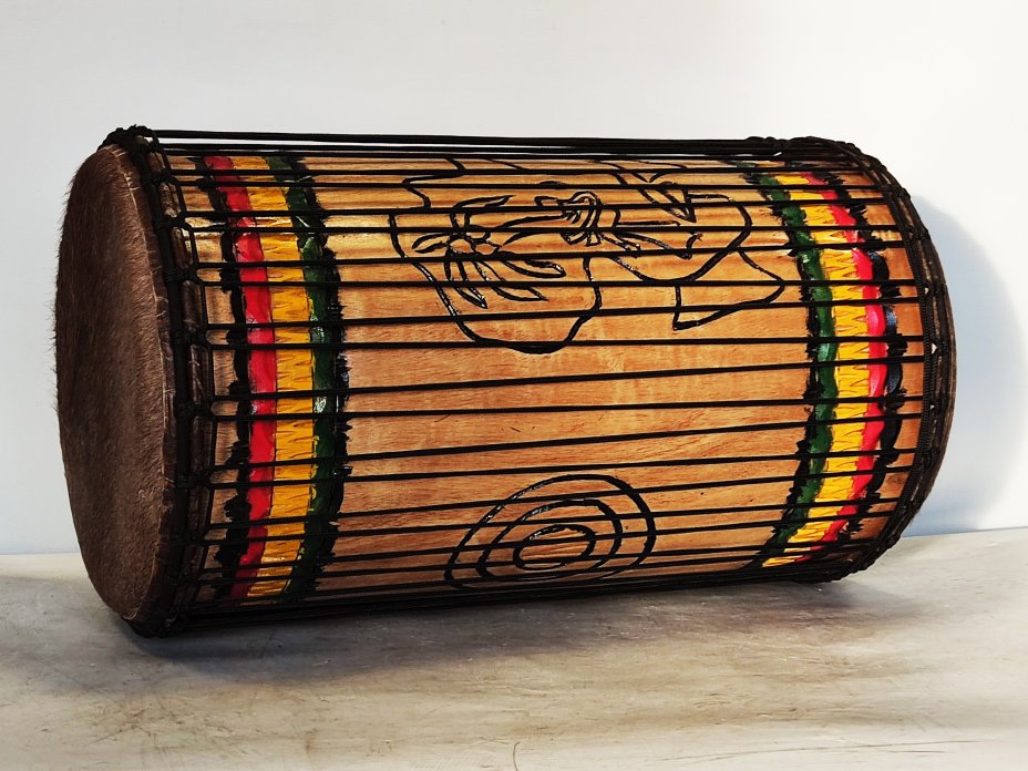 Dunun Basstrommeln - Sangban Dundun aus Guinea 4 Reifen Aufbau