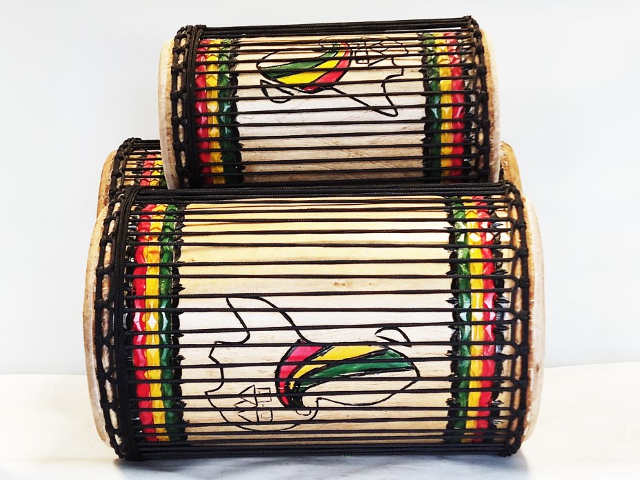 Dunun Basstrommeln Satz - Dundun Set aus Guinea