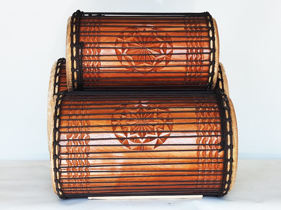 Dunun Basstrommeln Satz - Dundun Set aus Guinea