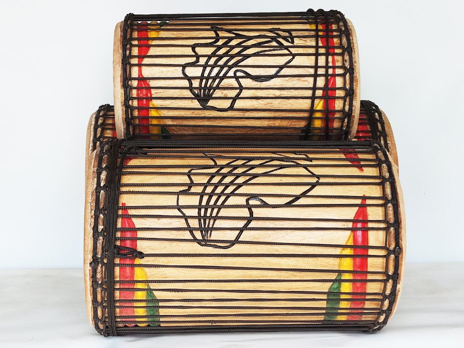 Dunun Basstrommeln Satz - Dundun Set aus Guinea