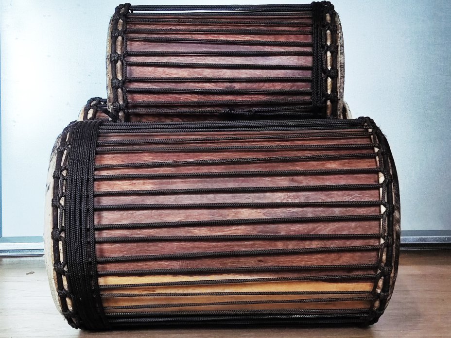 Dunun Basstrommeln Satz - Dundun Set aus Mali