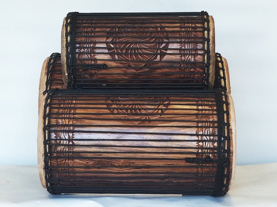 Dunun Basstrommeln Satz - Dundun Set aus Guinea