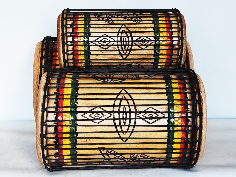 Dunun Basstrommeln Satz - Dundun Set aus Guinea