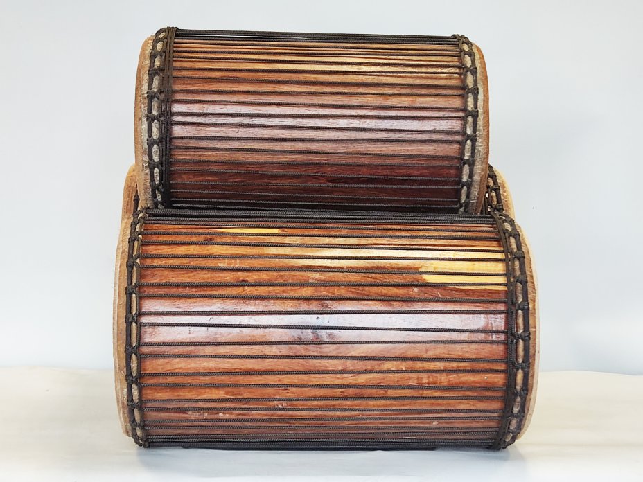 Palisander (Gueni) Dunun Basstrommelset aus Guinea