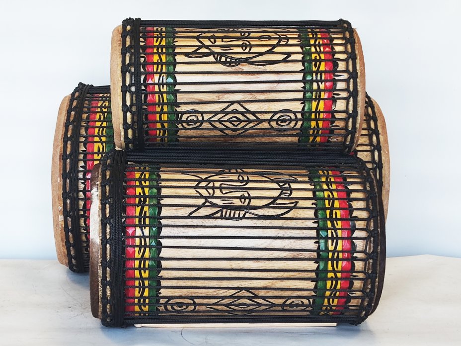 Dunun Basstrommeln Satz - Dundun Set aus Guinea