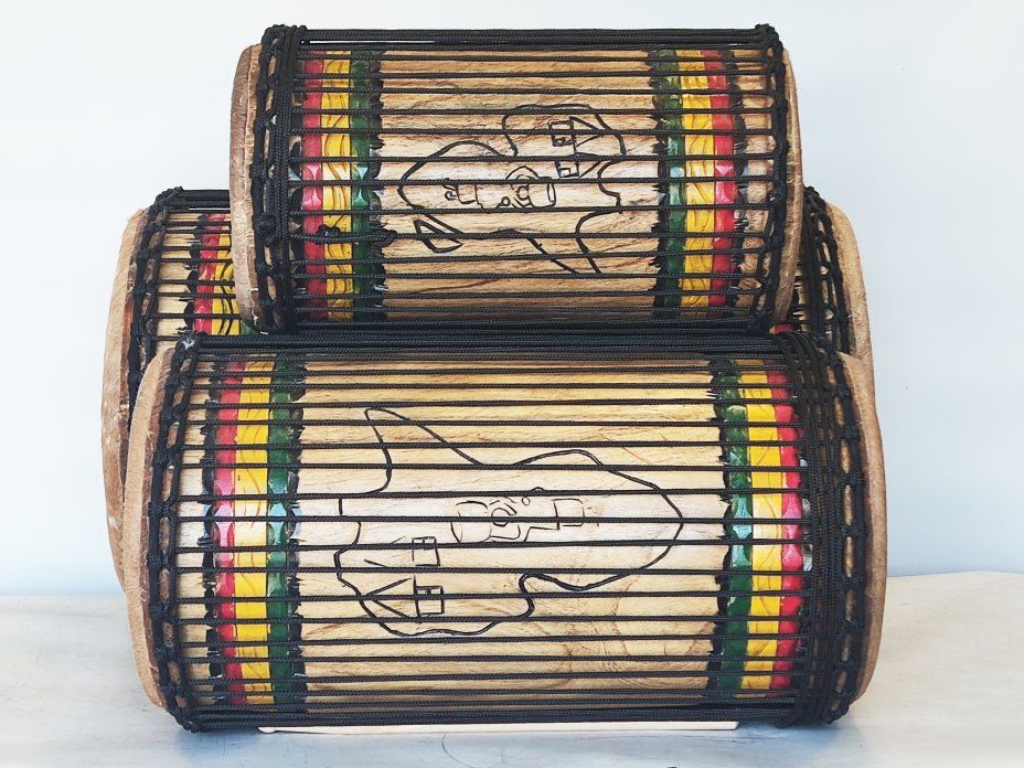 Dunun Basstrommeln Satz - Dundun Set aus Guinea