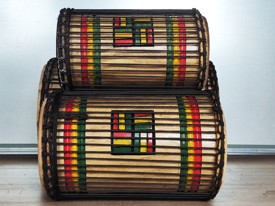 Dunun Basstrommeln Satz - Dundun Set aus Guinea