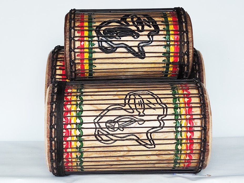 Dunun Basstrommeln Satz - Dundun Set aus Guinea