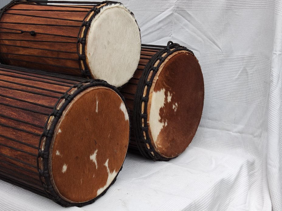 Palisander (Gueni) Dunun Basstrommelset aus Mali