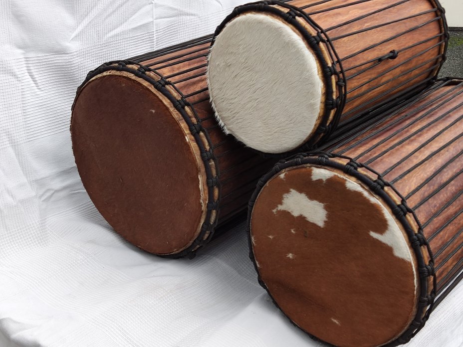 Palisander (Gueni) Dunun Basstrommelset aus Mali