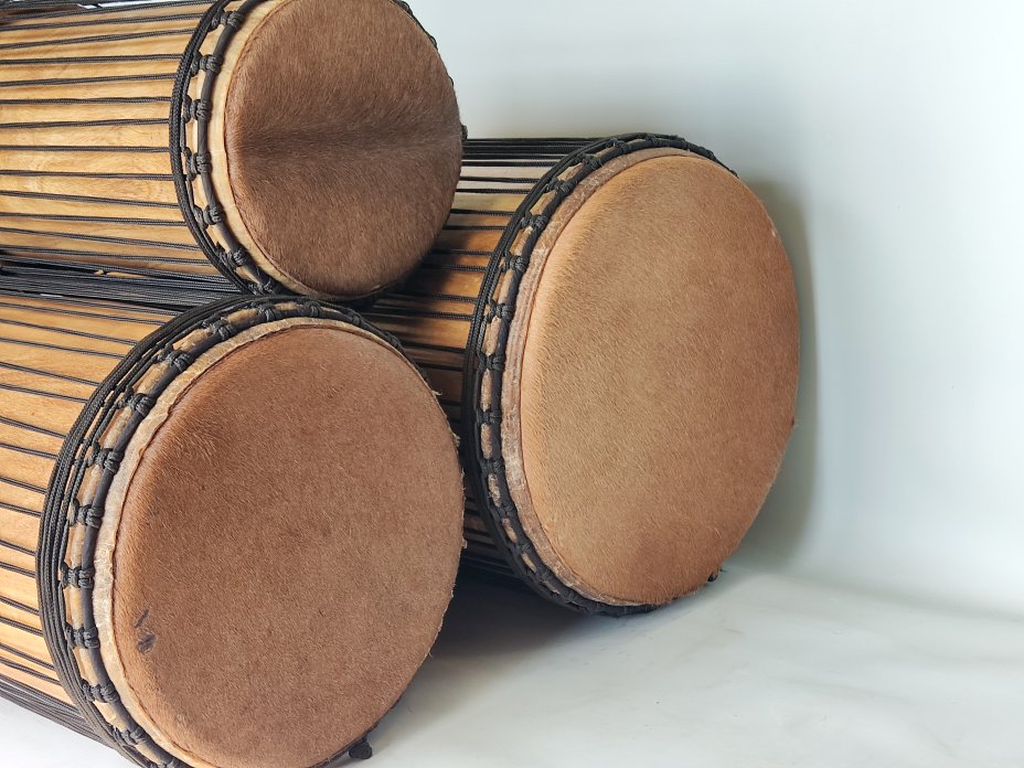 Dunun Basstrommeln Satz - Dundun Set aus Guinea 6615