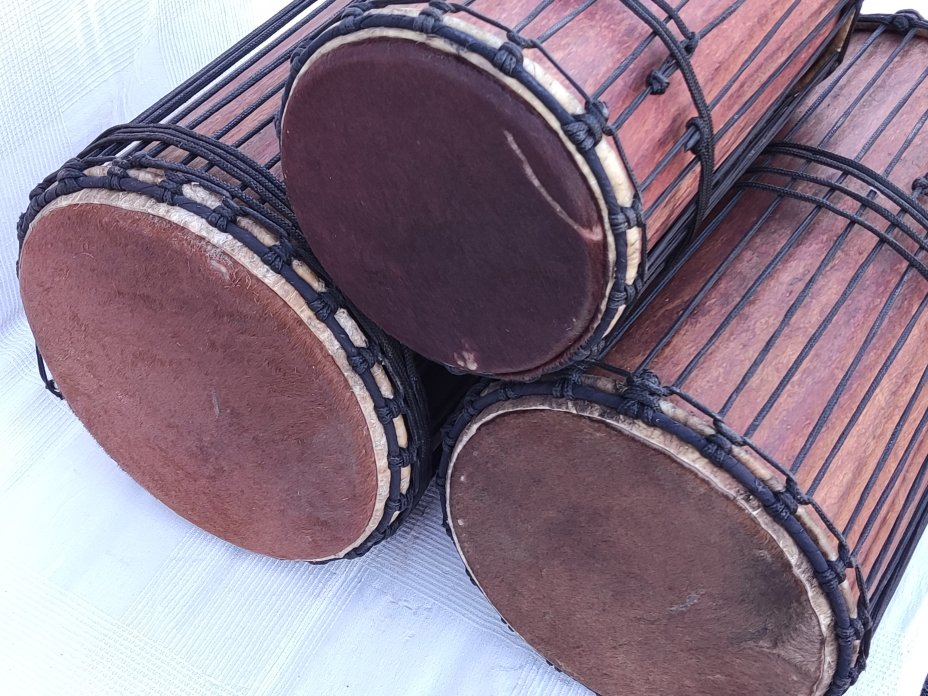 Palisander (Gueni) Dunun Basstrommelset aus Mali