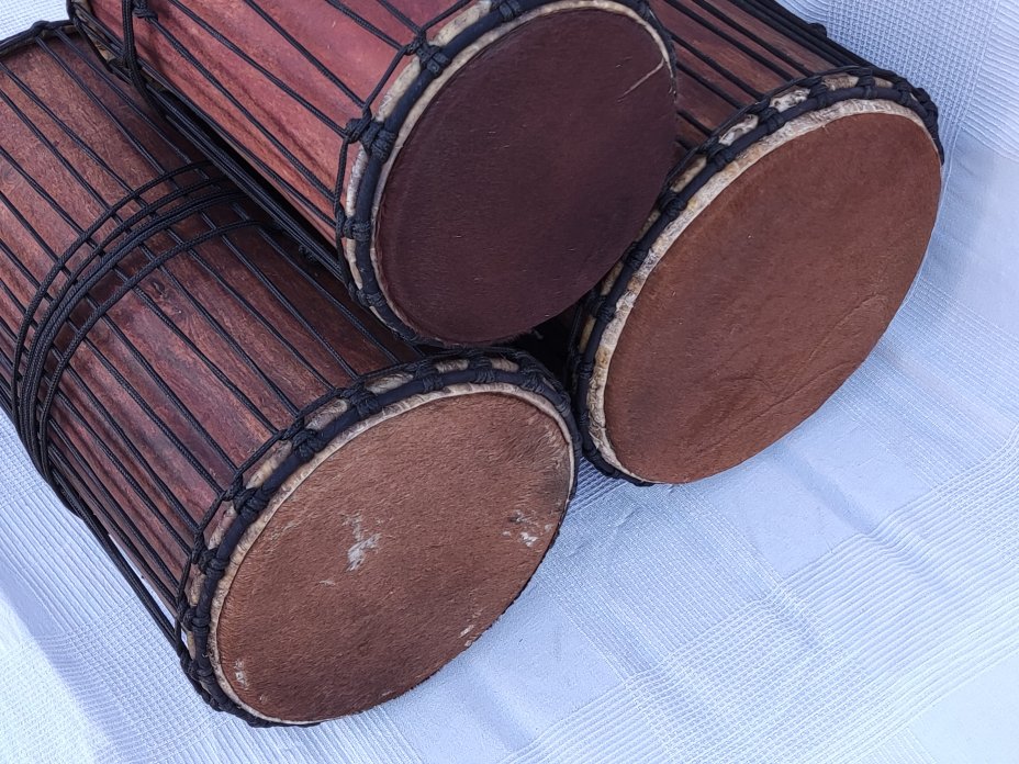 Palisander (Gueni) Dunun Basstrommelset aus Mali